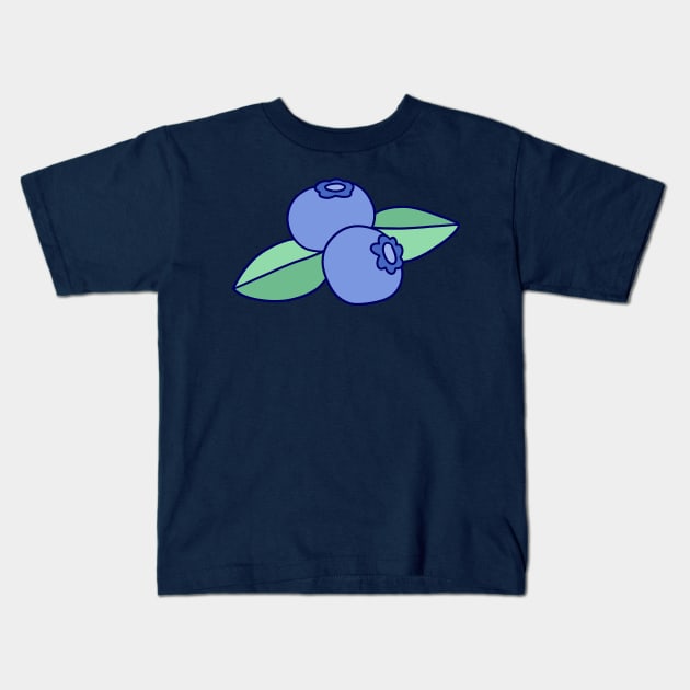 Two Blueberries Two Leaves Kids T-Shirt by saradaboru